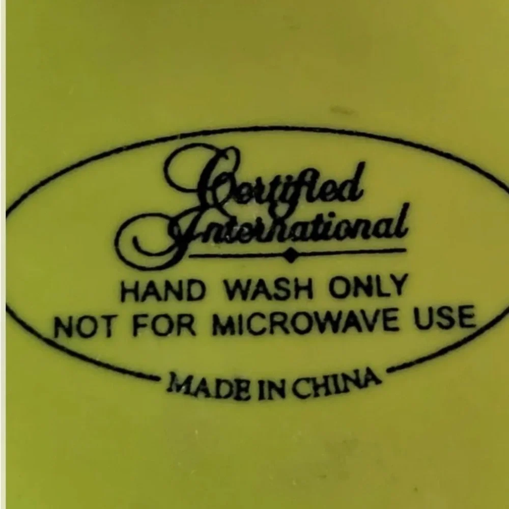 Certified International Lime Yellow Ceramic Teapot